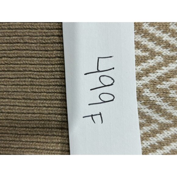 Perry Ellis Mens Beige & White Herringbone Quarter-Zip Sweater Sz Medium - Picture 10 of 10